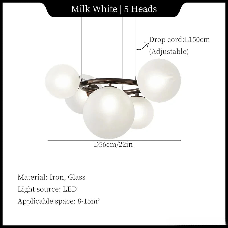 Postmodern Nordic Designer Creative Pendant Lights Art Living Room Bedroom Restaurant Magic Beans Multi-color Glass Chandelier