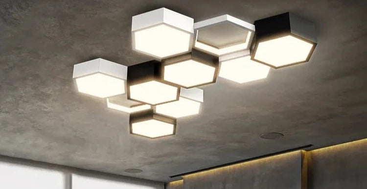 Minimalist living room lamp ceiling lights honeycomb design combination creative art indoor lamps intelligent hall Dinning lamp