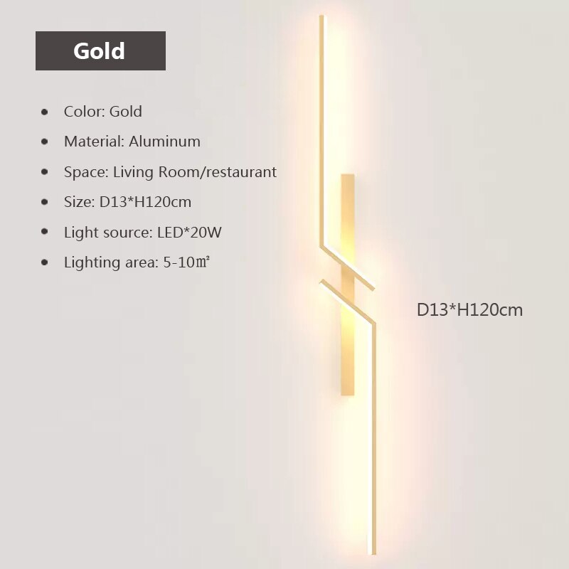 Modern LED Wall Lamp Long Bar Scone Home Decor Living Room Bedroom Minimalist Wall Light Bedside Background Interior Lighting
