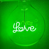 LOVE G125 220V 4W Dimmable Pink Red Yellow Edison Bulb Neon Letter Light Transparent Desk Light Ambient Light