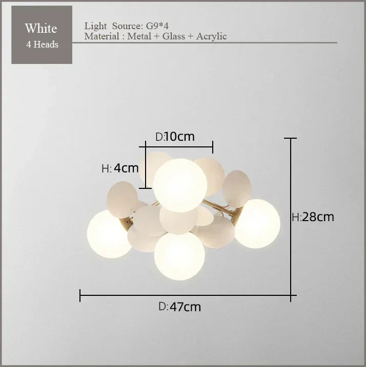 Modern Full Spectrum Ceiling Light - Colorful Bubble Lamp for Living Room
