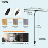 44488971Double Head Led Clip Desk Lamp book decors lamp Dimmable Computer Led Monitor Light Table Lamp Office Home Reading Lighting976961