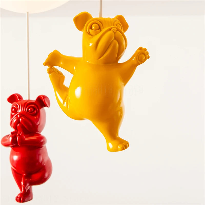 Nordic Cartoon Balloon Ceiling Lamp Creative Warm Resin Animal Dog Ceiling Chandelier Children's Room Bedroom Living Room Decor