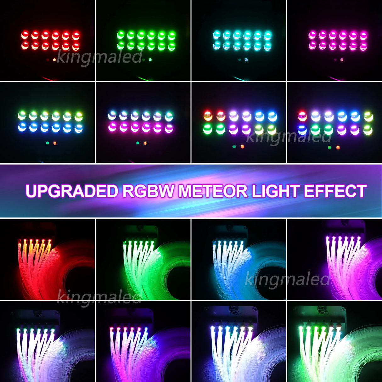 36W 4-Port RGBW Twinkle & Meteor Fiber Optic Kit - High Power Shooting Star Headliner Engine with App Control - Professional Car & Home Star Ceiling