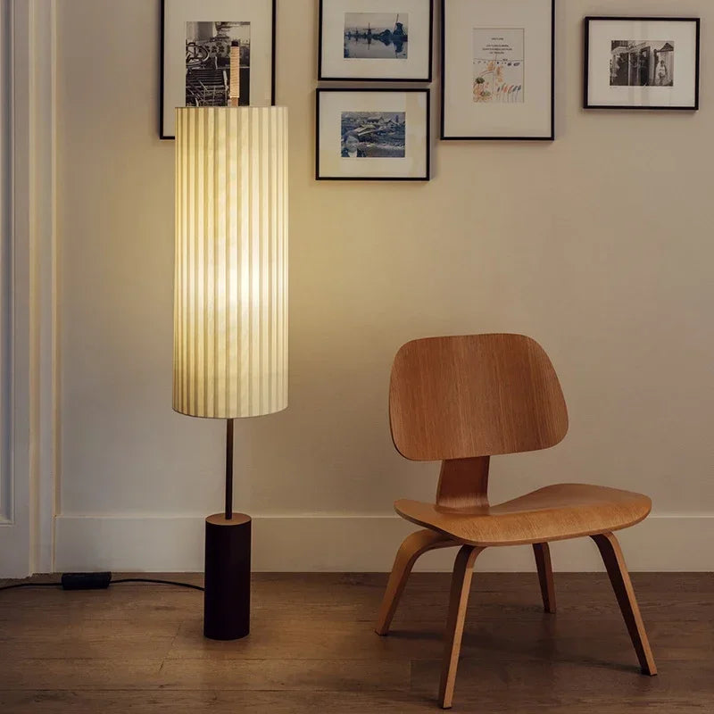 Japanese Style Minimalist Tatami Fabric Led Floor Lamp Nordic Study Living Room Home Decor Standing Light Bedroom Bedside Lamp