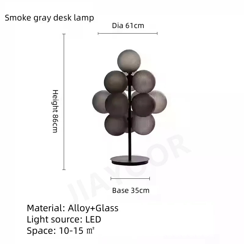 Modern Living Room Floor Lamp Sofa Side Standing Lamp Creative Design Grape Glass Lamp Bedroom Bedside Lamp Desk Lamp LED Light