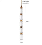 New LED Chandelier Clear Amber Glass Free Collocation Hall Parlor Restaurant Bedside Lighting Fixtures Wire 200cm Adjustable