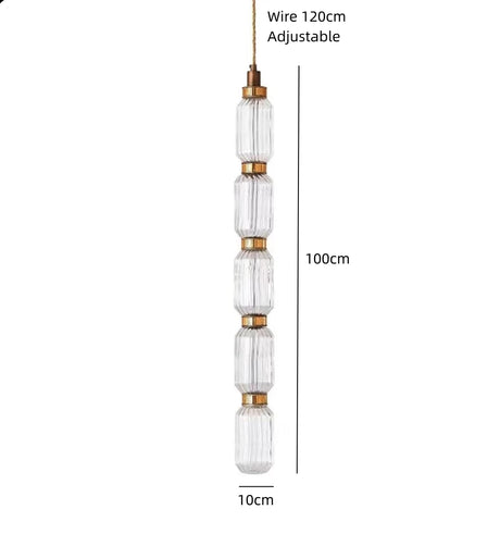 New LED Chandelier Clear Amber Glass Free Collocation Hall Parlor Restaurant Bedside Lighting Fixtures Wire 200cm Adjustable