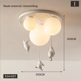Designer Polar Bear Cartoon Pendant Chandelier - LED Resin Kid's Room Light