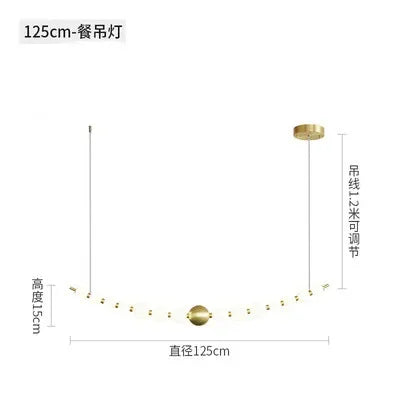 Modern Nordic Classic LED Pendant Lights Pearl Necklace Decoration Indoor Chandelier for Dining Living Room