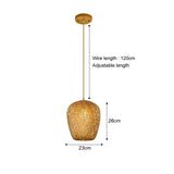 Classic Bamboo Luster's Chandelier Hanging Lamp Ceiling Handmade Rattan Pendant Light Fixture Weaving Home Living