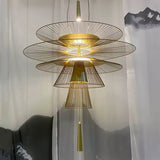 Modern Flying Saucer Hanging Lamps for Ceiling Luxury Metal Pendant Lights Restaurant INS LED Chandelier Loft Home Decorations