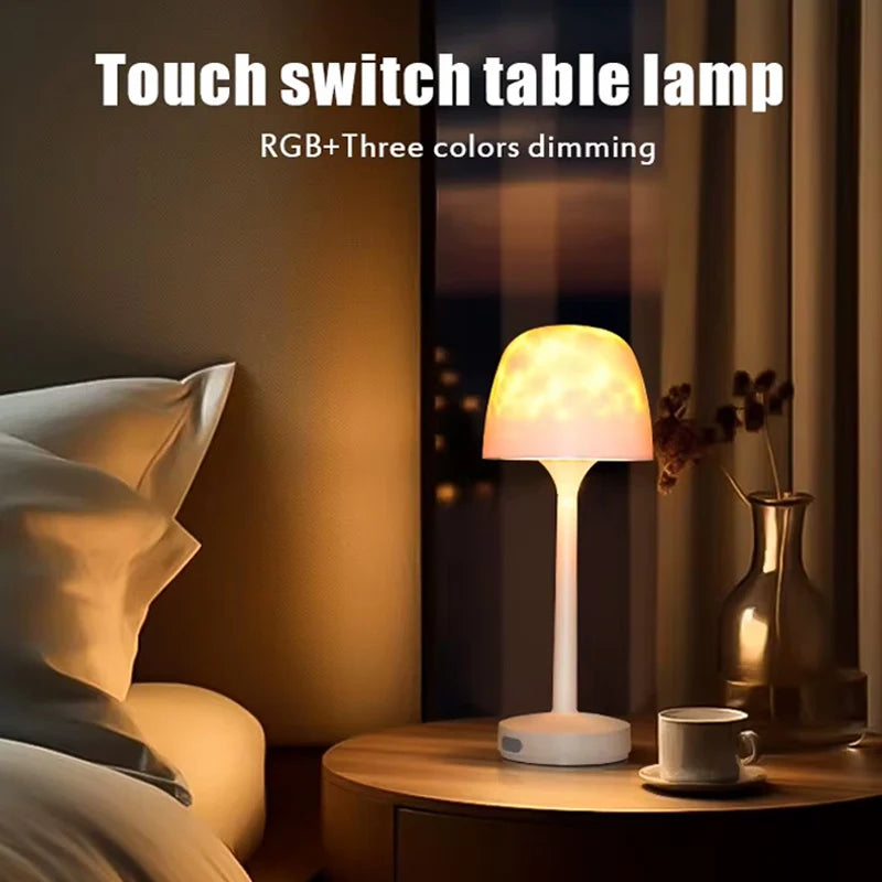 Projection LED Remote Control Night Light Water Ripple Lamp Bedroom Atmosphere Decoration RGB Colorful Table Lamps Birthday Gift