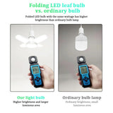 Fan Blade Shape Foldable Led Bulb Four Leaf Ceiling Lights Garage Decoration Fan Shape Led Bulb E27 For Workshop Warehouse Mini