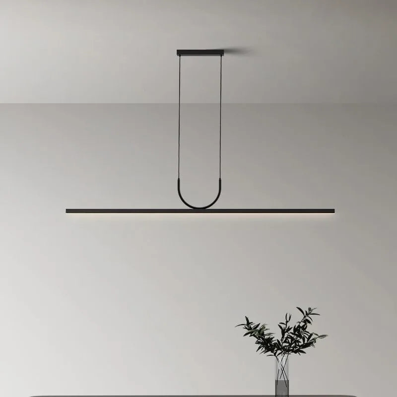 Modern Simple LED Ceiling Chandelier for Table Dining Room Kitchen Island Black Pendant Lamp Home Decor Hanging Lighting Fixture