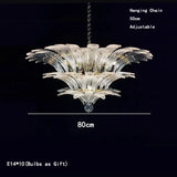Petal Glass Flower Pendant Ceiling Lamp Minimalist Art Crystal Fringe Lamp for Living Room Staircase Villa Foyer Decor Lamp
