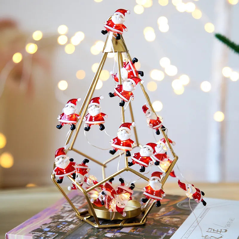 Santa Claus 2M 20LED String Lights Home Christmas Decoration Christmas Tree Ornaments 2022 Navidad Children Gifts New Year 2023
