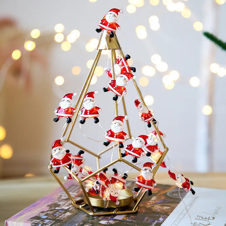 Santa Claus 2M 20LED String Lights Home Christmas Decoration Christmas Tree Ornaments 2022 Navidad Children Gifts New Year 2023