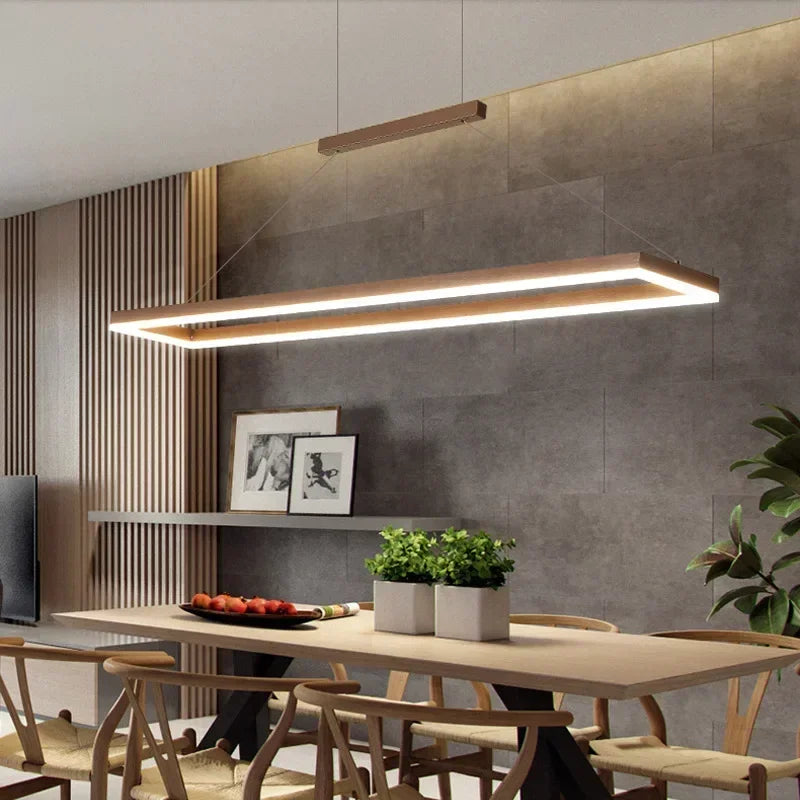 2026 New Scandinavian Nordic Minimalist Modern Simple Office Rectangular Desk Lamp Front Desk Bar LED Pendant Light