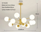 Modern Glass led Chandelier Lighting Ceiling Chandeliers Light For Dining Living Room Bedroom Kitchen Indoor Lustre Fixture Lamp