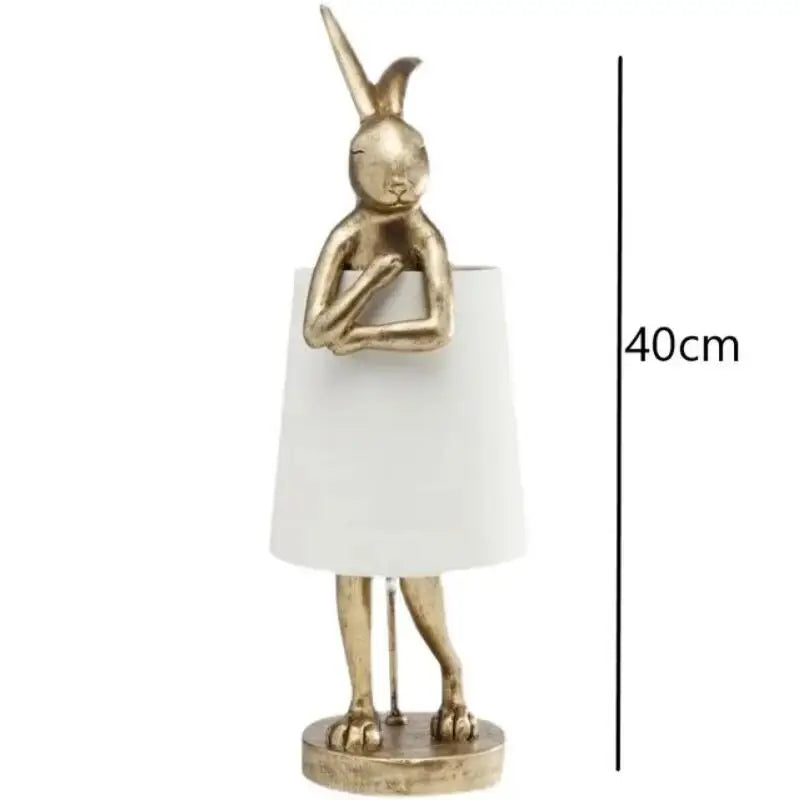 Nordic LED rabbit table lamp Designer resin rabbit desk lamp for study bedroom children&#39;s room reading led light bedside lamp