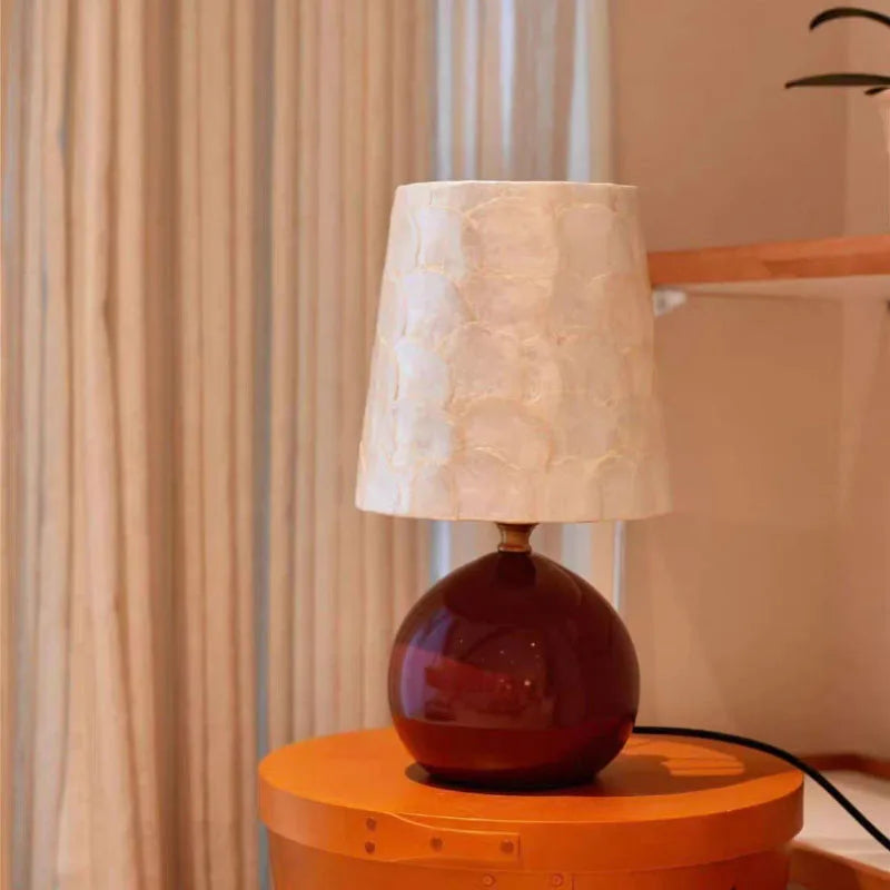 Natural Shell Ceramics High-end LED Decoration Table Lamp Desk Light For Living Room Bedroom Study Lighting Fixtures