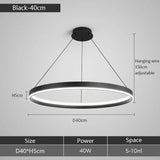 Modern Minimalism Round Ring Led Chandeliers Lighting Living Room Office Lustre Pendant Lights Home Decor Bedroom Hanging Lamps