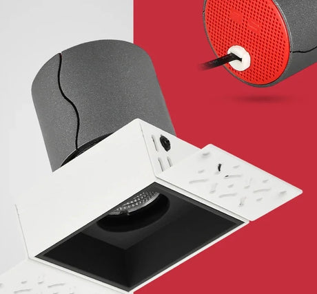 LED Recessed Downlight Frameless Square Double Head Detachable Replaceable Module Anti Glare Built-in Grille Spot Light