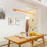 Nordic Solid Wooden Pendant Lights LED Wood Pendant Lamps for Dining Living Room Kitchen hanging chandelier Shop Long Strip Lamp