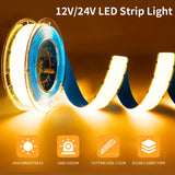 Ultra Bright COB LED Strip 1600LEDs/m 3000K 4000K 6500K High Density Flexible Dimmable Led Light 4300 lumen/m 30mm PCB DC24V 1-5