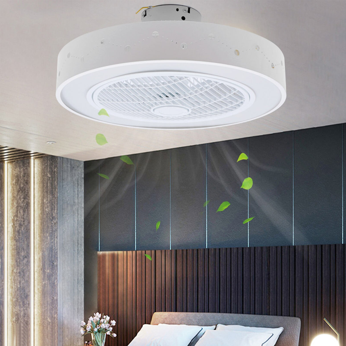 Ceiling Fan Light  Chandelier with Remote Control for Bedroom Living Room