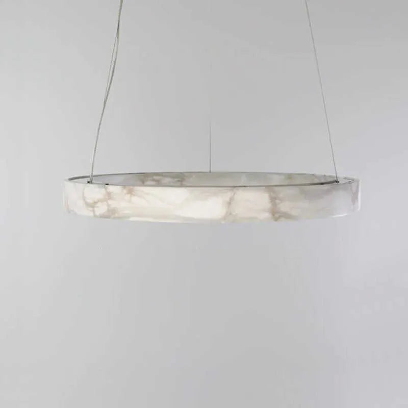 Faux Marble Round Pendant Light Artificial Stone Creative Hanging Lamp Living Room Dining Room Study Hotel Resin Ceiling Light