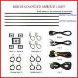 22 In1 Car Acrylic LED Ambient Lamps Universal Colorful Atmosphere Lights Auto Interior Neon Strip App Control 64 RGB  Lighting