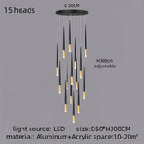 Modern Luxury Chandelier Nordic Ceiling Light Living Room Duplex Attic Long Pendant Light Villa Staircase LED Hanging Lamps