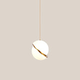 Nordic LED Pendant Lights Dining Table Decors Bedroom Restaurant Chandelier Fixtures Golden Hanging Lamp Ball Lampshade