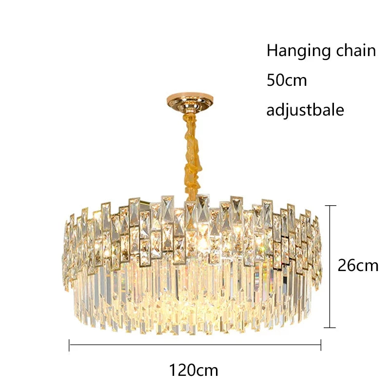 2025 New Modern High-End Light Luxury Crystal Chandeliers for Living Room Dining Bedroom Indoor Decor Lighting Lustres Fixtures