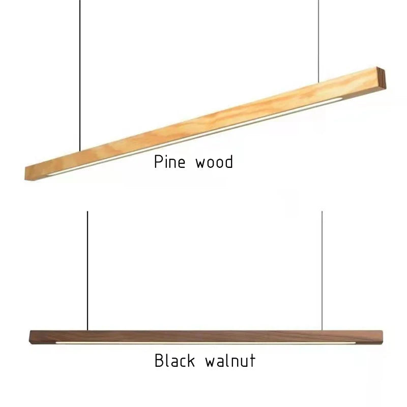 Nordic Solid Wooden Pendant Lighting LED Lamps for Dining Living Room Kitchen Office Shop Long Hanging Indoor Lighting Fixtures