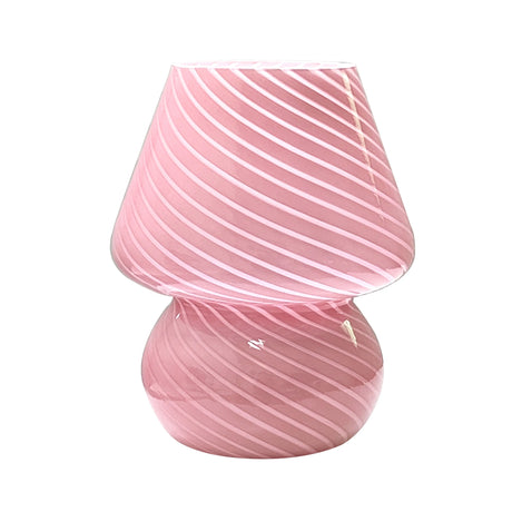 Murano Glass Desk Lamp Glass Table Bedside Lamps Vintage Striped Small Mushroom Decors Ambient Light Bedroom Livingroom