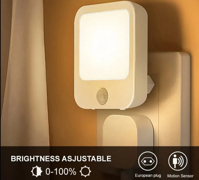 Night Light Motion Sensor With LED Light EU Plug Lamps Children Night Light Wireless Night Lamp For Bedside Table Bedroom