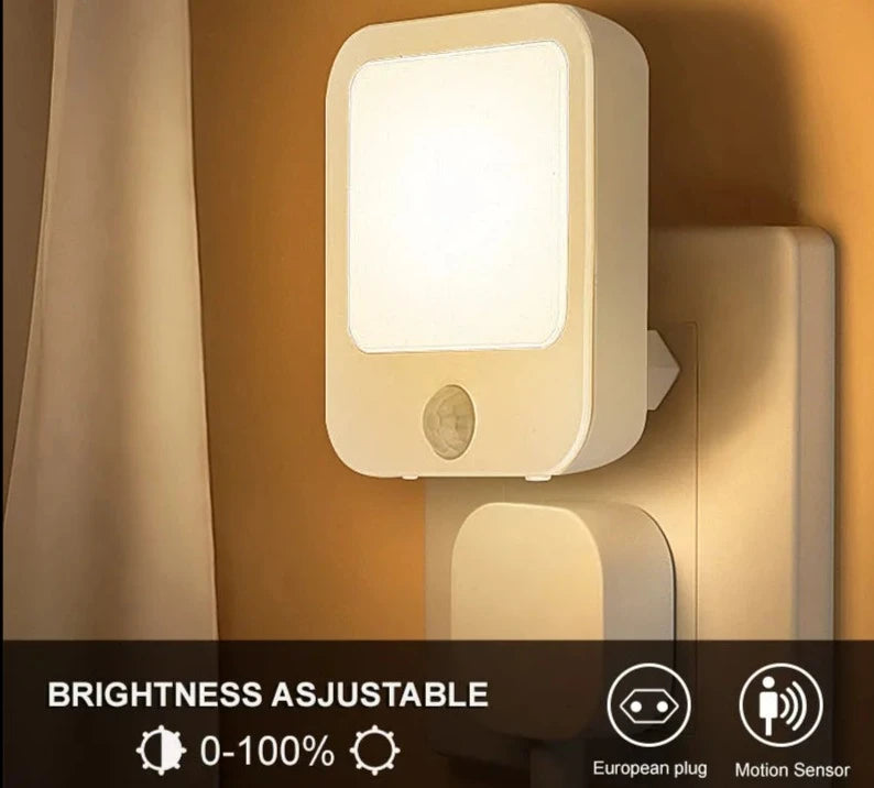 Night Light Motion Sensor With LED Light EU Plug Lamps Children Night Light Wireless Night Lamp For Bedside Table Bedroom