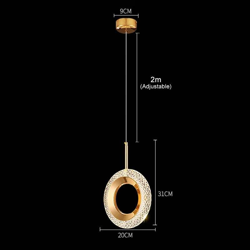 Modern Crystal LED Pendant Lamp - Luxury Indoor Lighting for Home Decor
