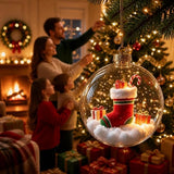 Transparent Christmas Hanging Ball LED Lights Santa Claus Christmas Tree Decor Snowman Tree Xmas Tree Ornaments Christmas Tree