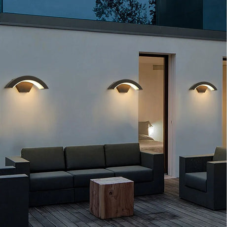 Black Modern waterproof outdoor wall lamp PIR motion sensor wall light 18W 24W Garden porch front door black aluminum lamp body