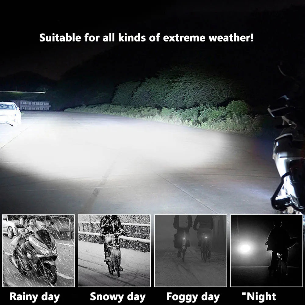 Dual Color LED Motorcycle Spotlights - 12V/24V Fog Lights for Car, SUV, UTV