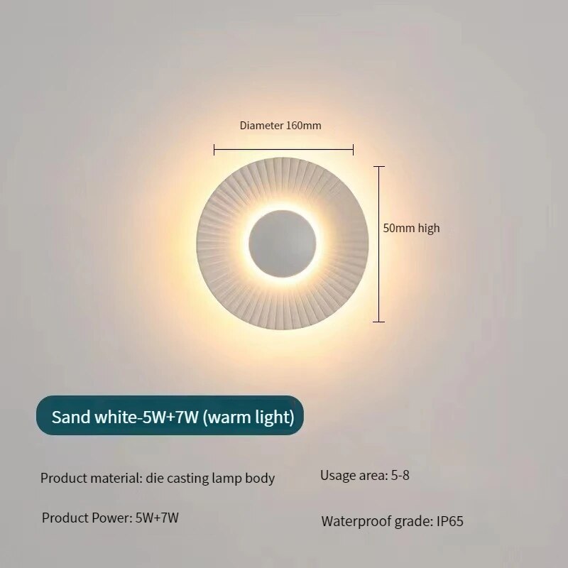 Creative Modern LED Wall Lamp Sconces Disc-shaped Metal Hotel Restaurant Bedroom Corridor Decoration Wall Light Indoor Lighting