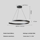 Modern Salon Design Ring Ceiling Chandelier Dining Room Pendant Lamp Bedroom Home LED Lighting Fixtures