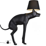Designer Modern Black Resin Dog Floor Lamps Fabric Lampshade LED E27 Standing Light Living Room Restaurant Bedroom Kitchen Cafe