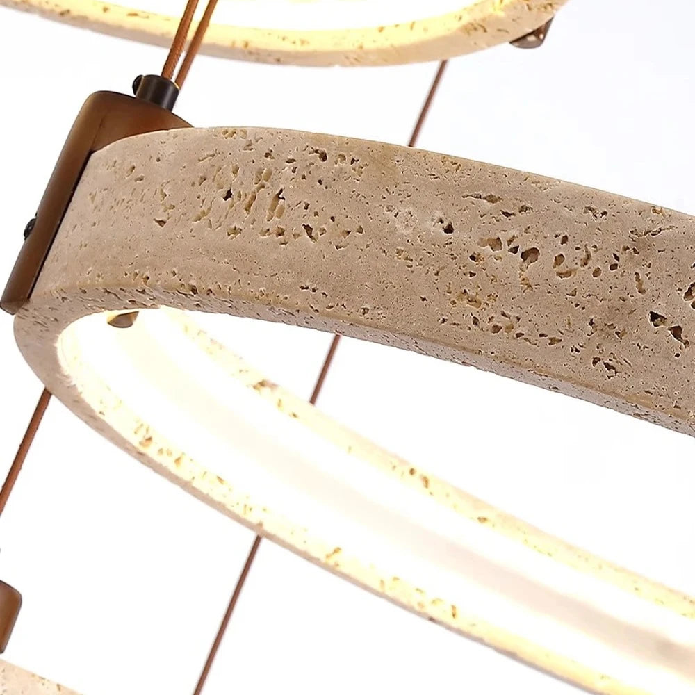 Retro Yellow Cave Stone Living Room Pendant Light Chinese Style Quiet Wind Stone Lamp LED Full Spectrum Eye Protection Lamp