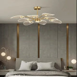 Nordic Gold Lotus Ceiling Light - Luxury Acrylic Hanging Lamp for Dining Room