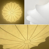 Nordic Wabi Sabi Silk Ceiling Light - Round LED Japandi Lamp for Living Room